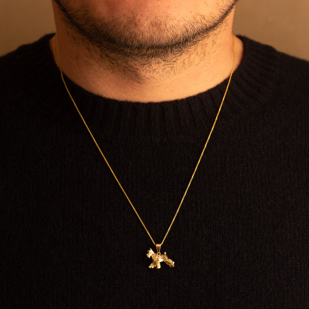 Gold Schnauzer Dog Necklace (Available in Yellow Gold, Rose Gold, White Gold)