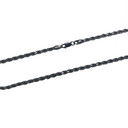 3.5mm .925 Sterling Silver Oxidized Men's Rope Twisted Chain Link Necklace