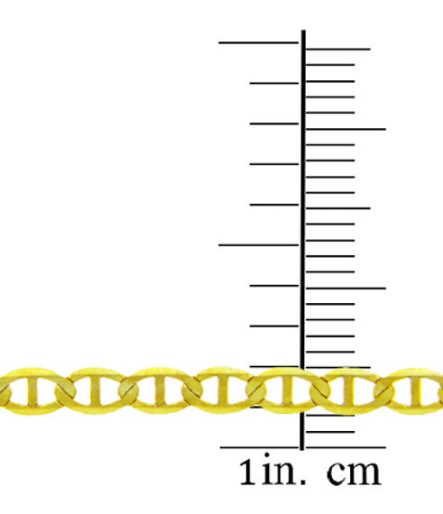 2.53mm Gold Flat Mariner Link Chain Necklace