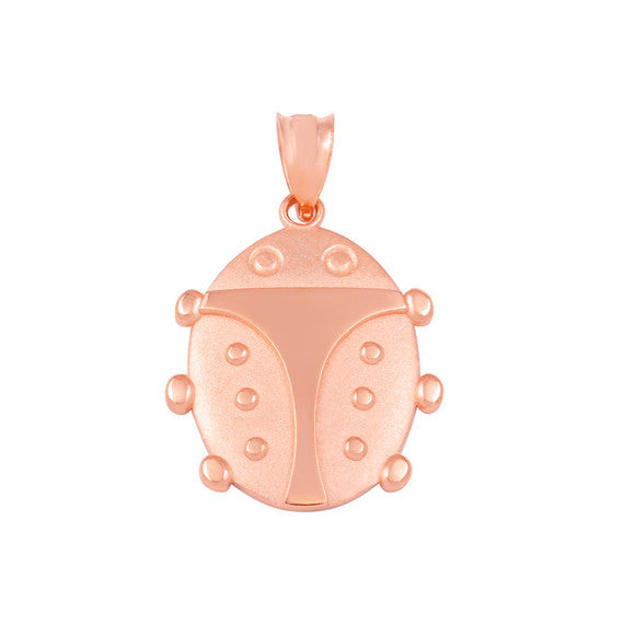 Solid Gold Lucky Ladybug Pendant Necklace (Available in Yellow/Rose/White Gold)