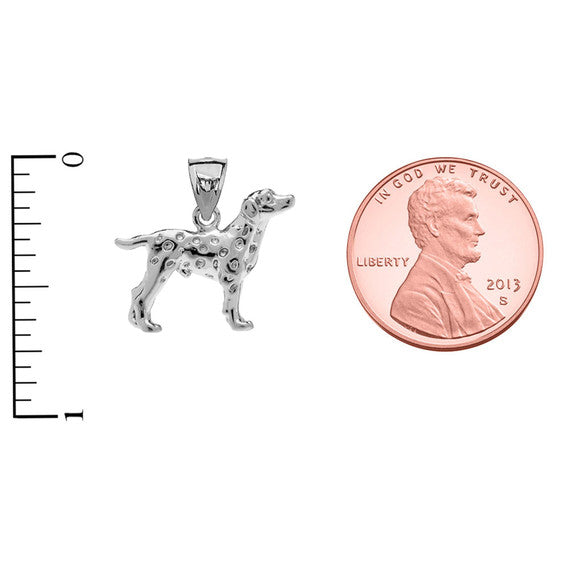 Sterling Silver Dalmatian Pendant Necklace