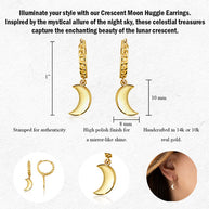 Yellow Gold Marine Dolphin Cuban Link Huggie Hoop Earrings