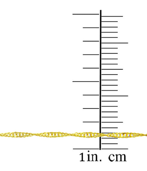 Gold Women's Singapore Twisted Chain Link Necklace 0.2mm