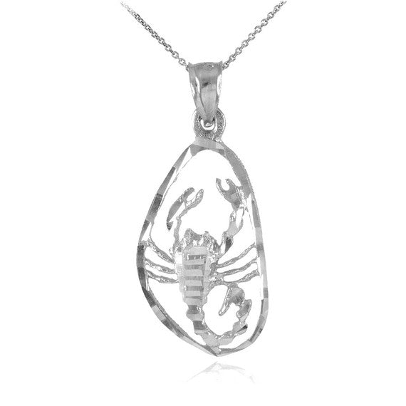 Solid Gold Stunning Scorpio Zodiac Charm Scorpion Pendant Necklace(Available in Yellow/Rose/White Gold)