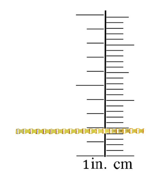 Yellow Gold Men's Box Chain Link Necklace 0.82mm