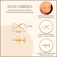 Yellow Gold Classic Infinity Stud Earrings