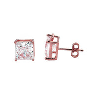 Gold Elegant Princess Cut Stud Earrings(Available in Yellow/Rose/White Gold)