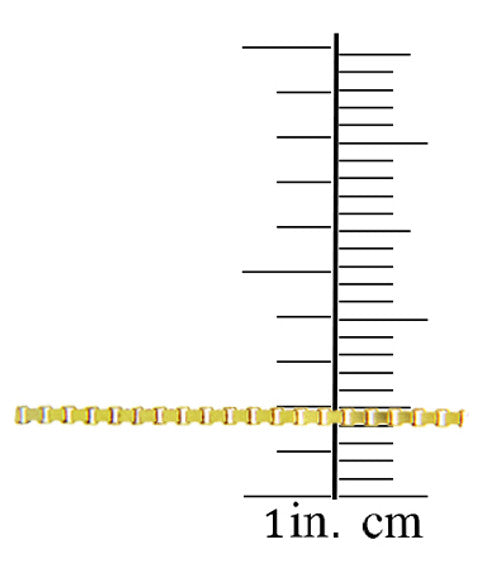 Gold Men's Box Chain Link Necklace 1.15mm