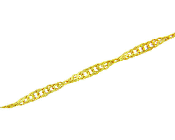 Gold Women's Singapore Twisted Chain Link Necklace 0.2mm