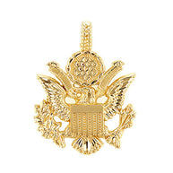 Solid Gold American Eagle Coat of Arms Pendant Necklace(Available In Yellow/Rose/White Gold)