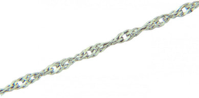 White Gold Women's Singapore Twisted Chain Link Necklace 0.25mm