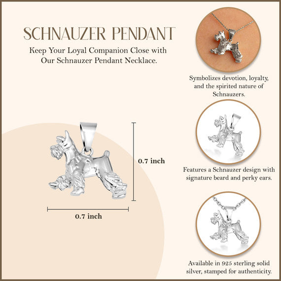 925 Sterling Silver Schnauzer Dog Necklace