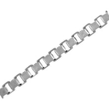 White Gold Men's Box Chain Link Necklace 0.82mm