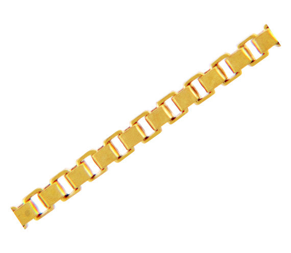 Yellow Gold Men's Box Chain Link Necklace 0.82mm
