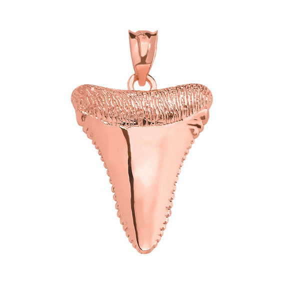 Solid Gold Polished Shark Tooth Pendant Necklace (Available in Yellow/Rose/White Gold)
