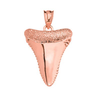 Solid Gold Polished Shark Tooth Pendant Necklace (Available in Yellow/Rose/White Gold)