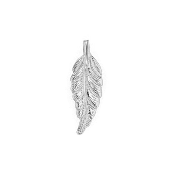 Solid Gold Bohemia Boho Feather Pendant Necklace (Available in Yellow/Rose/White Gold)