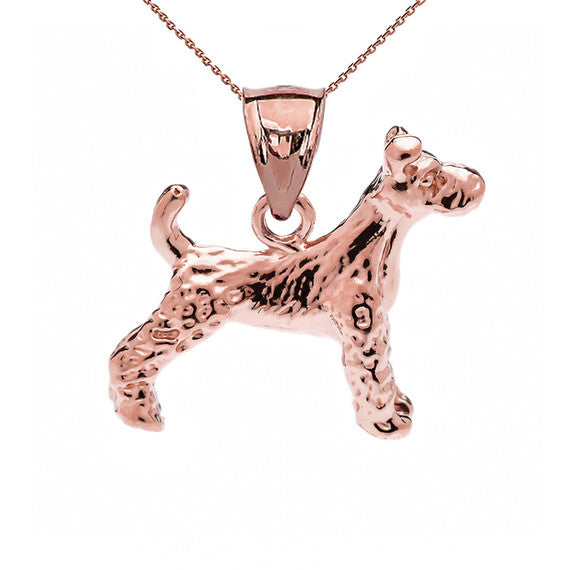 Gold Irish Terrier Pendant Necklace (Available in Yellow/Rose/White Gold)