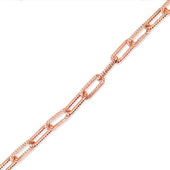 Gold Women's Textured Paperclip Chain Link Necklace (0.37