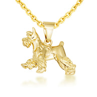 Gold Schnauzer Dog Necklace (Available in Yellow Gold, Rose Gold, White Gold)