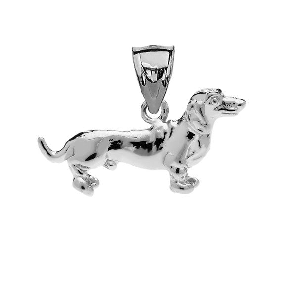Solid Gold Dachshund Pendant Necklace (Available in Yellow/Rose/White Gold)