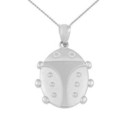 Solid Gold Lucky Ladybug Pendant Necklace (Available in Yellow/Rose/White Gold)