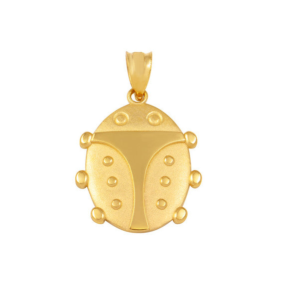Solid Gold Lucky Ladybug Pendant Necklace (Available in Yellow/Rose/White Gold)