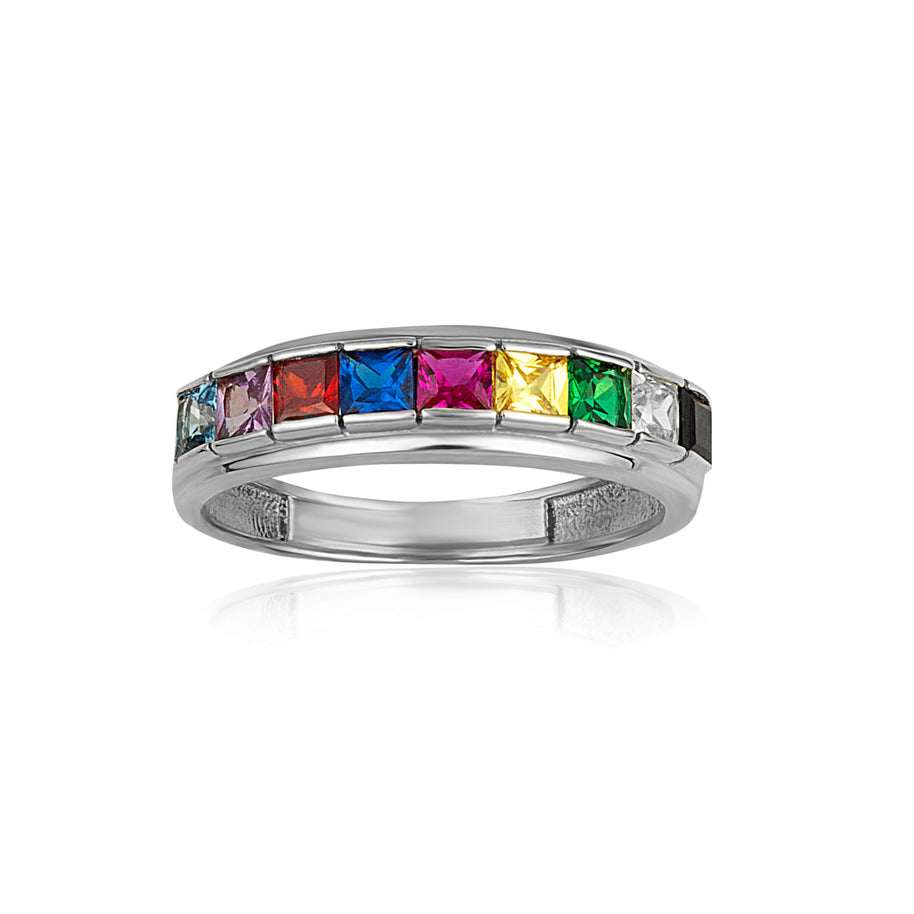 Gold Multi-Color Birthstone Band Ring (Available in Yellow/Rose/White Gold)