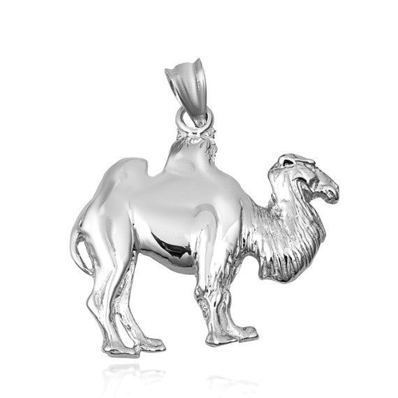 .925 Sterling Silver Desert Camel Pendant Necklace
