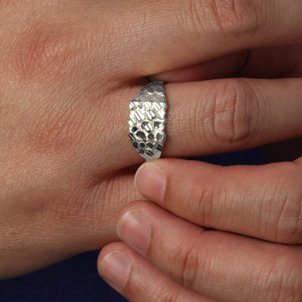 Silver Men's 10.5mm Nugget Ring