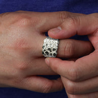 Silver Men's 17.5mm Nugget Ring