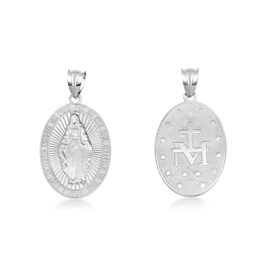 Silver Virgin Mary Necklace - Miraculous Medal