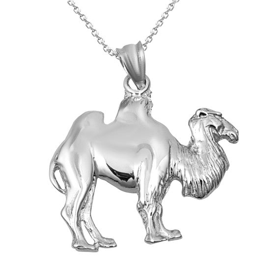 .925 Sterling Silver Desert Camel Pendant Necklace