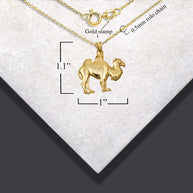 Gold Desert Camel Pendant Necklace (Available in Yellow/Rose/White Gold)