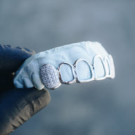 Open Face with Iced Fangs Grillz