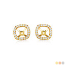 14K Gold Lab Grown Diamond Square Halo Earring Jacket Studs (Available in Yellow/Rose/White Gold)