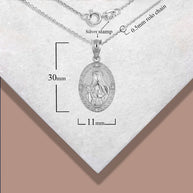 925 Sterling Silver Engravable Patron Saint Therese Of Lisieux Cubic Zirconia Oval Medallion Pendant Necklace