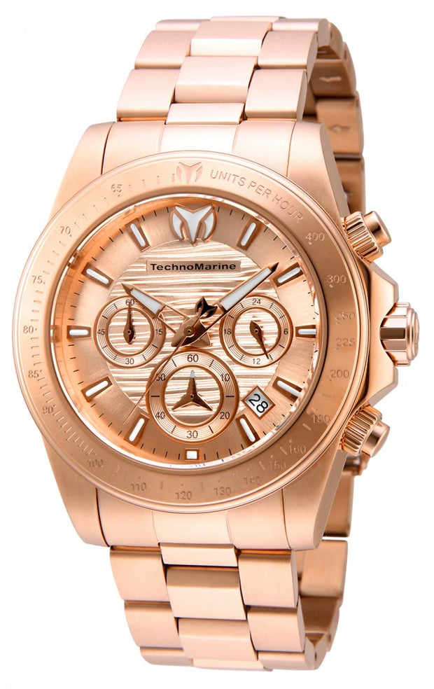 Technomarine Men's TM-219008 Manta Quartz Chronograph Rose Gold Dial Watch
