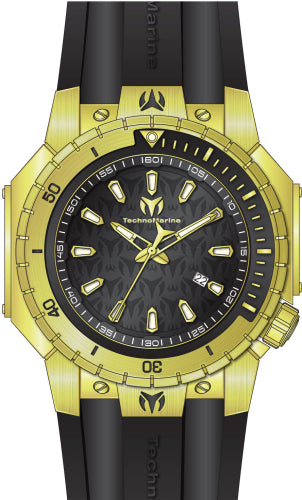 Technomarine Men's TM-224011 Manta Quartz 3 Hand Black Dial Watch