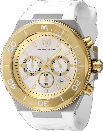 Technomarine Men's TM-224016 Manta Quartz Chronograph Silver, Gold