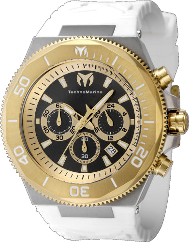 Technomarine Men's TM-224019 Manta Quartz Chronograph Gold, Black Dial Watch