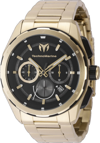 Technomarine Men's TM-318097 OCEAN Quartz Chronograph Black Dial Watch