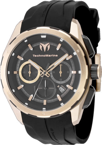 Technomarine Men's TM-318106 OCEAN Quartz Chronograph Black Dial Watch