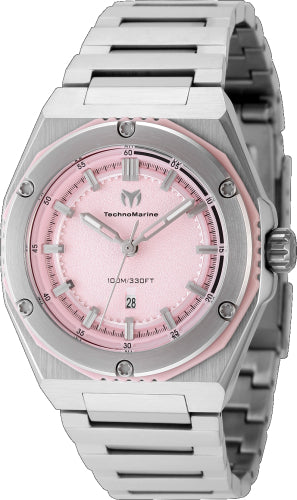 Technomarine Women's TM-416042 CORAL Quartz 3 Hand Pink Dial Watch