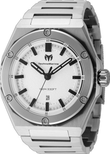 Technomarine Men's TM-416060 CORAL Quartz 3 Hand Silver Dial Watch