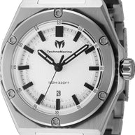 Technomarine Men's TM-416060 CORAL Quartz 3 Hand Silver Dial Watch