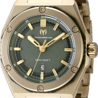 Technomarine Men's TM-416062 CORAL Quartz 3 Hand Olive Green Dial Watch