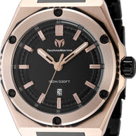 Technomarine Men's TM-416063 CORAL Quartz 3 Hand Black Dial Watch