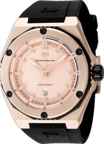 Technomarine Men's TM-416065 CORAL Quartz 3 Hand Rose Gold Dial Watch