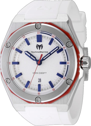 Technomarine Men's TM-416066 CORAL Quartz 3 Hand Silver Dial Watch